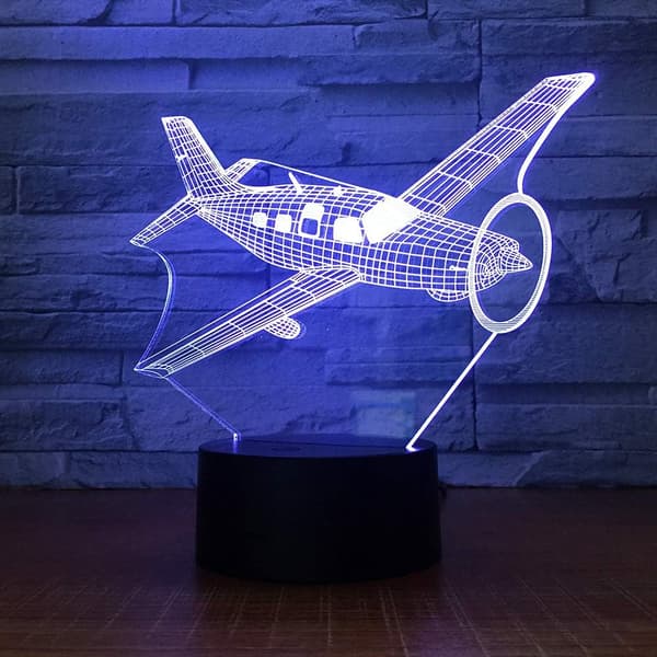 3D Fly Nattlys Lampe Illusjon 7 Fargeskiftende