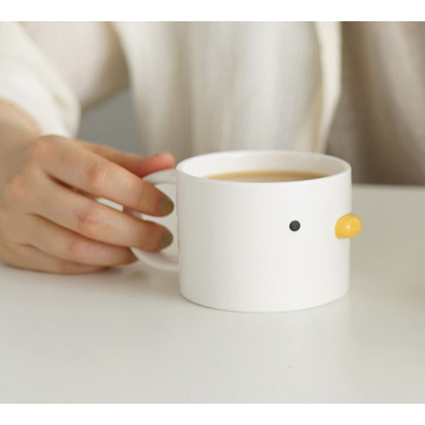 Funny Chick Coffee Cup, Handgjord Glaze Duck Mugg, Safety Cera