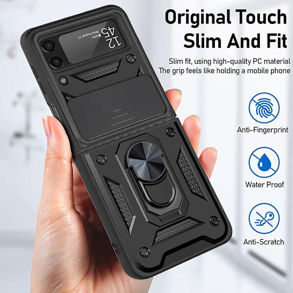 Kompatibel med Samsung Galaxy Z Flip 3 Fodral, [Military Gra