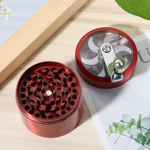 4-lags rygesliber, håndrystet zinklegerings slibeværktøj 55 mm med magnetisk låg Red