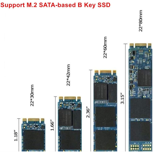 M.2 NGFF SATA SSD-adapterkort for oppgradering av 2012 MacBook AIR A1465 A1466