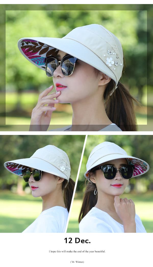 Dame Solhat Strandhat UV Beskyttelse Anti-uv Casual Visir Red