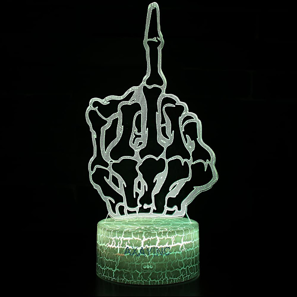 3D Natlampe LED Illusion Skrivebordslampe 7 Farveskift