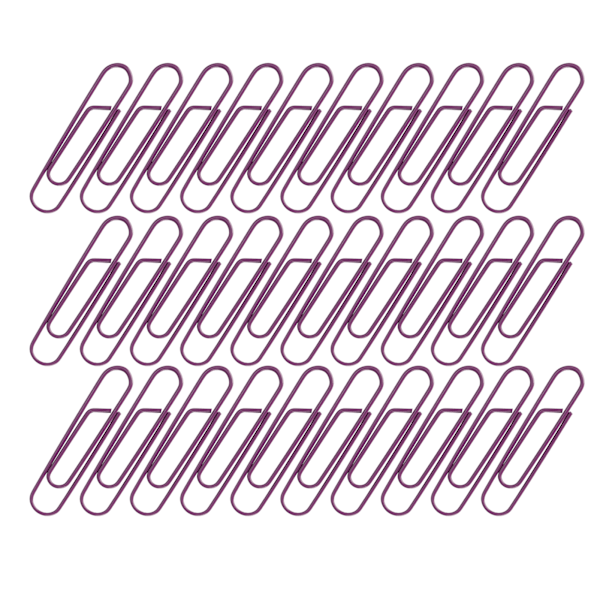 3 Set Pappersklämma Färgbelagd Kreativitet Styling Standard Kontorsmaterial Stora Lila
