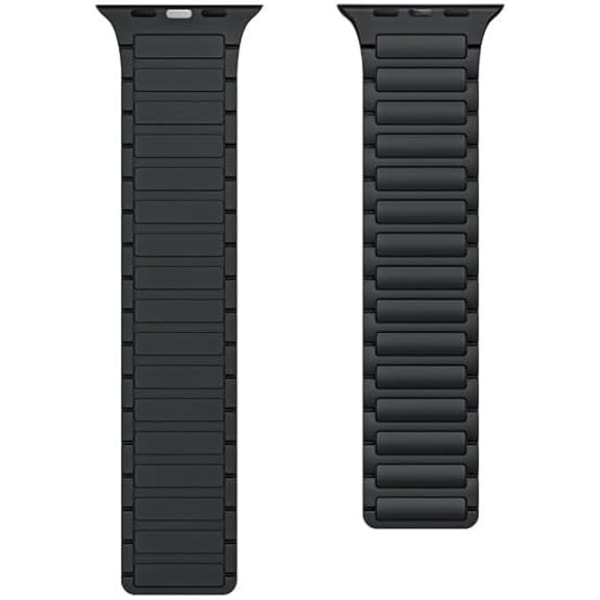 Silikon Klokkereim For Apple Watch Reim Menn Kvinner Magnetisk Stropp 42 mm 44mm 45mm 49mm Justerbar For iWatch Series 8/4 Black