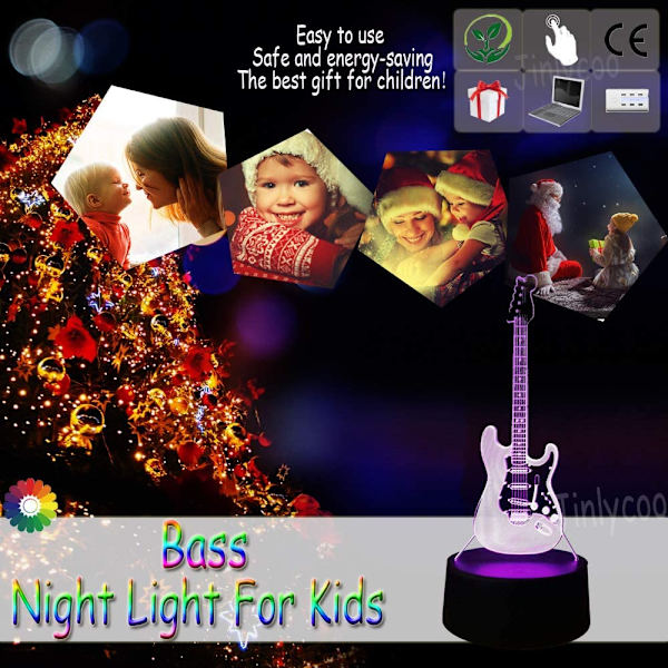 Musiker Unik Musik Gitarr Modell Bas Lava 3D Visuell LED