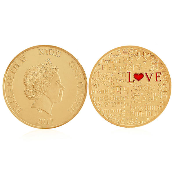 Golden Elizabeth II mönster samlarobjekt metallmynt minnesmärke souvenir konst samling