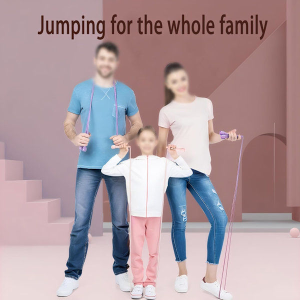 Børnehoppetov - Speed Jump Rope til børn 8-12, letvægts, tangle-fri, justerbar, perfekt til småbørn, voksne begyndere, hoppetov til fitness, forbedre Blue Pink