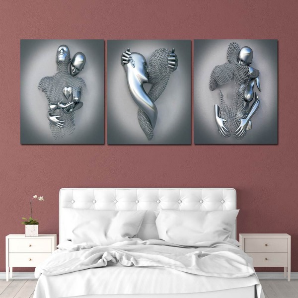 Intertwined Love Väggkonst Canvas Tryck Affisch, Enkelt Mode Målning Konst Dekor