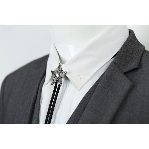 Bolo Tie Läder Halsband Western Halsband Kostym Accessorie A