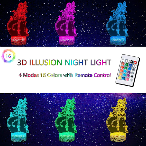 Födelsedagsdekorationer, Jinx Arcane-gåvor till flickor, 3D-illusion