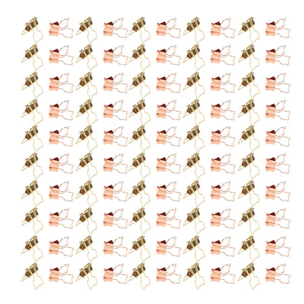 100 st Bindeklippar Kattform Guld Roséguld Järn Ihålig Design Mini Roliga Bindeklippar för Dokument Biljetter