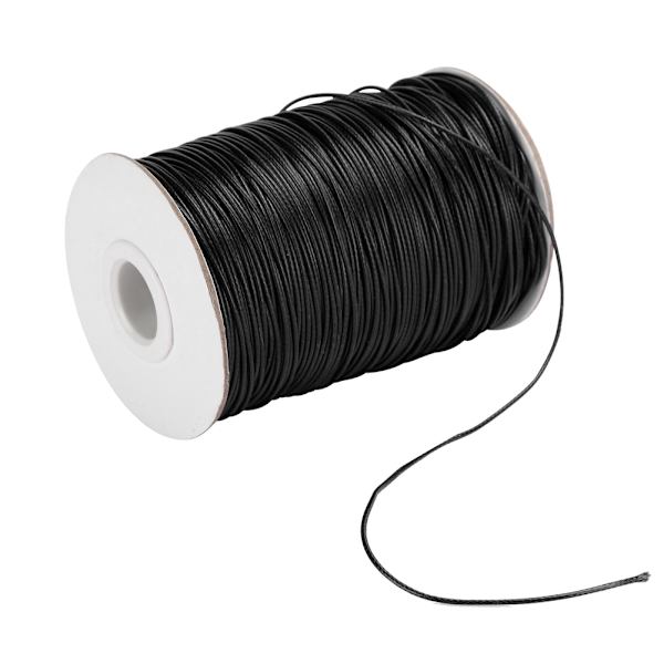 160m Vaha Lang DIY Ympäristöystävällinen Käsin Kudottu Narukoru Puuvillalanka 1mm(Musta )