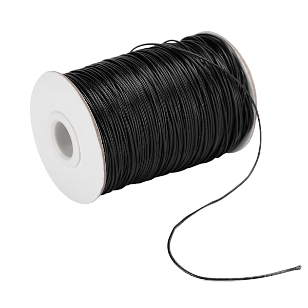 160m vaxad linje DIY miljövänlig handvävd rep halsband bomullstråd 1mm (svart)
