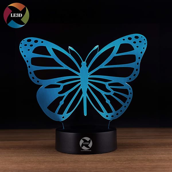 3D Optisk Illusions Natlampe - 7 LED Farveskiftende Lampe