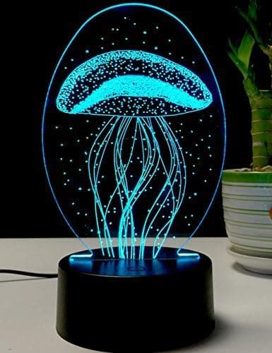 3D Vandmand Fiske Natlampe USB Touch Switch Dekor Bord D