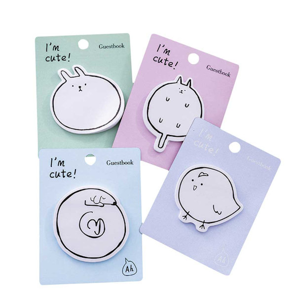 Dyreformet Memo Sticky Notes Stickers Selvklæbende Blok Skole Kontorartikler (Grøn)