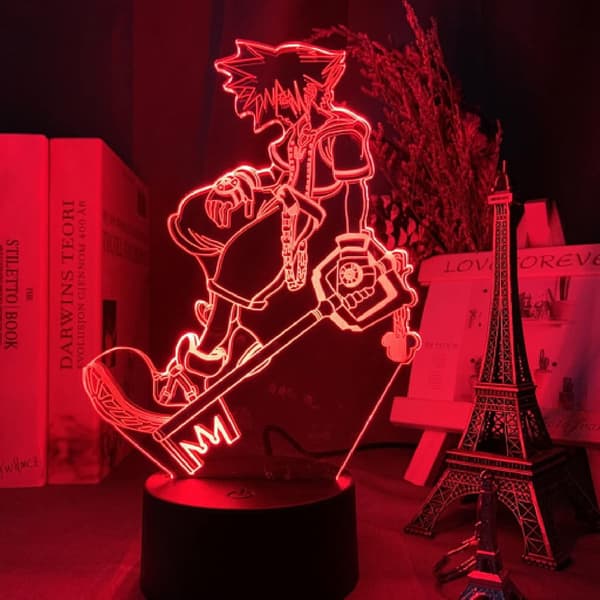 Game Kingdom Hearts Sora Keyblade 3D Anime Illusion Natlampe
