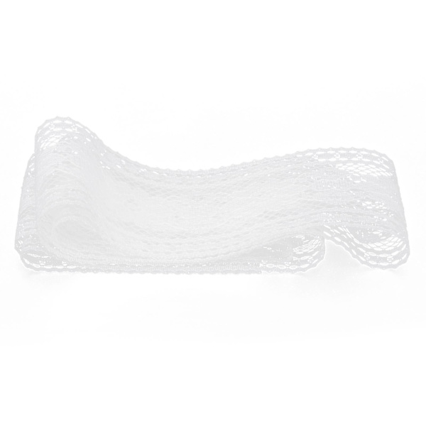 Blonderibånd Nylon Hvit Bølgemønster Trim Gavedekorasjonsartikler 5cm Bred 10 Yards Lang