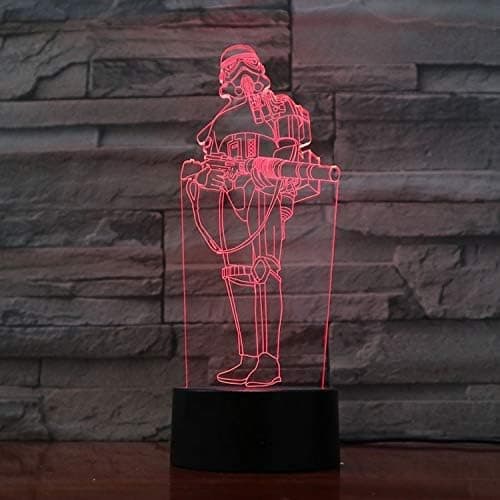 3D Optinen Illuusio Lamppu Led Yövalo, 16 Väriä Vähitellen C