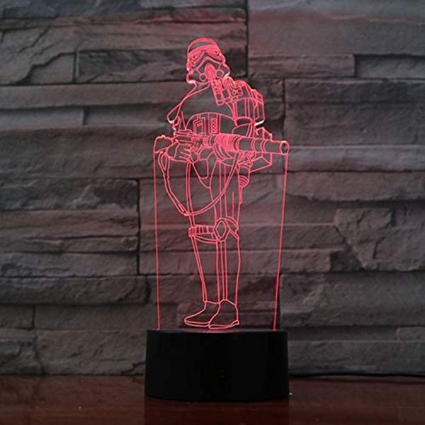 3D Optisk Illusionslampe LED Natlys, 16 Farver Gradvis C