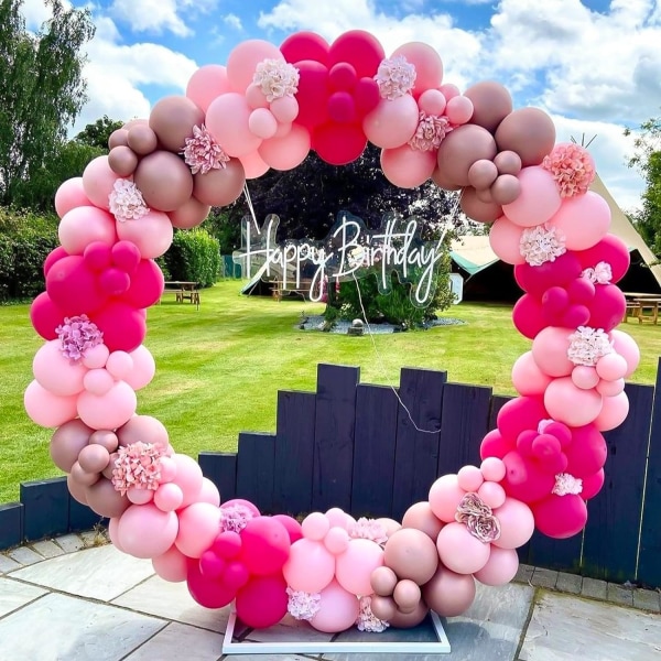 129 stk. Hot Pink Balloner Latex Magenta Balloner Forskellige Størrelser 18 12 10 5 Tommer Fest Ballon Kit til Valentinsdag Fødselsdag Baby Shower Bryllup Pr Hot Pink