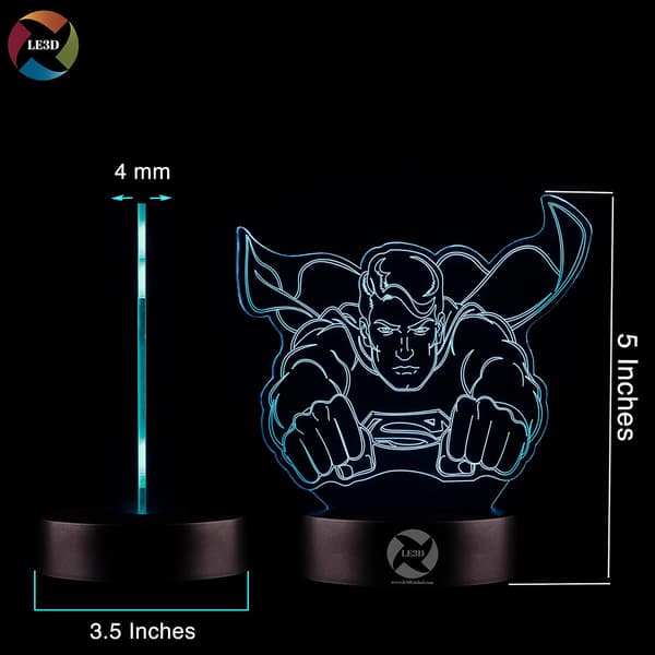 3D Optisk Illusjon Nattlys - 7 LED Fargeskiftende Lampe