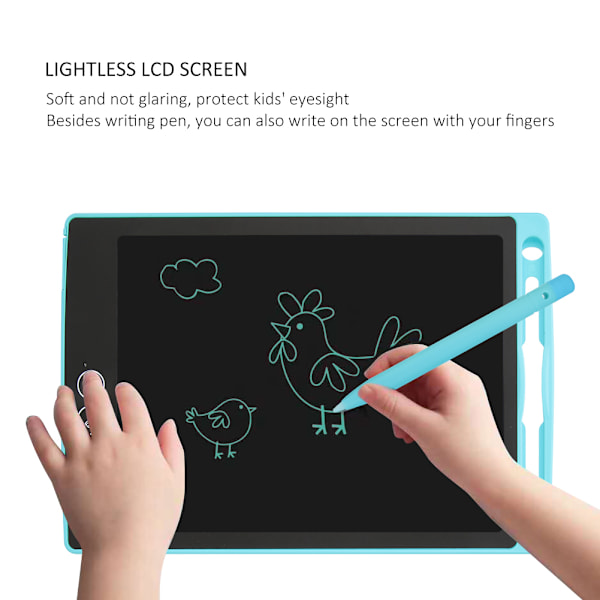 LCD-kirjoitustaulu, elektroninen kirjoitus- ja piirtotaulu (16*24cm sininen, lukitusnäppäimellä)