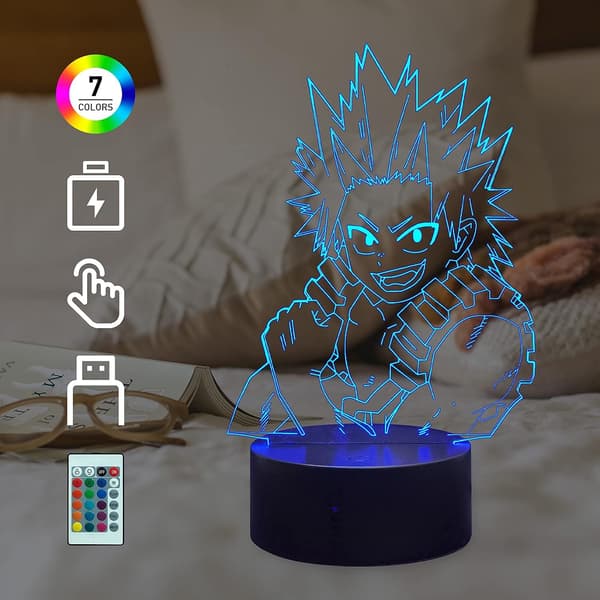 Japan Anime Kirishima Eijiro 3D LED Natlampe 16 Farver Cha