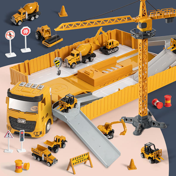 Alloy Engineering Vehicle Simulation Excavator Crane Transp