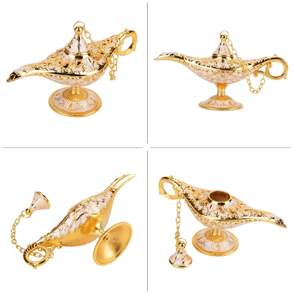Metallskåret hul legendelampe hul Aladdin magisk ånd lys ønskepotte dekor (#3)