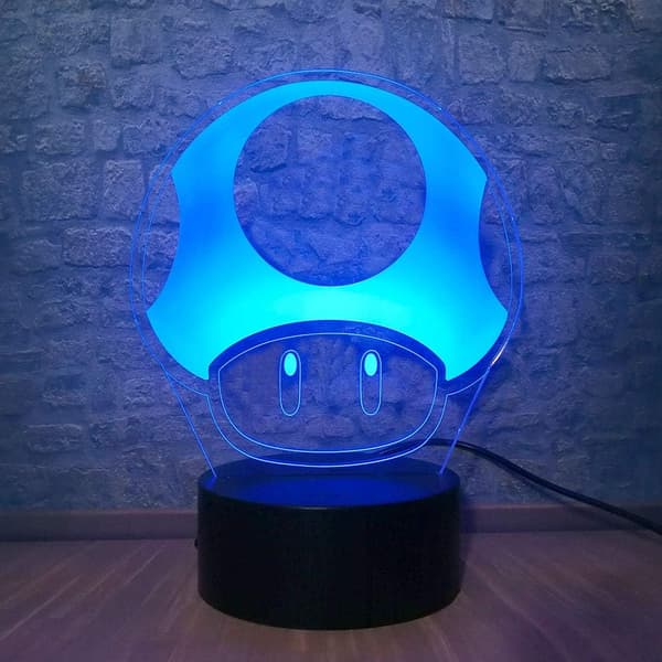 Fargerik Super Classic Game Bros Sopplampe 3D LED Nattlampe