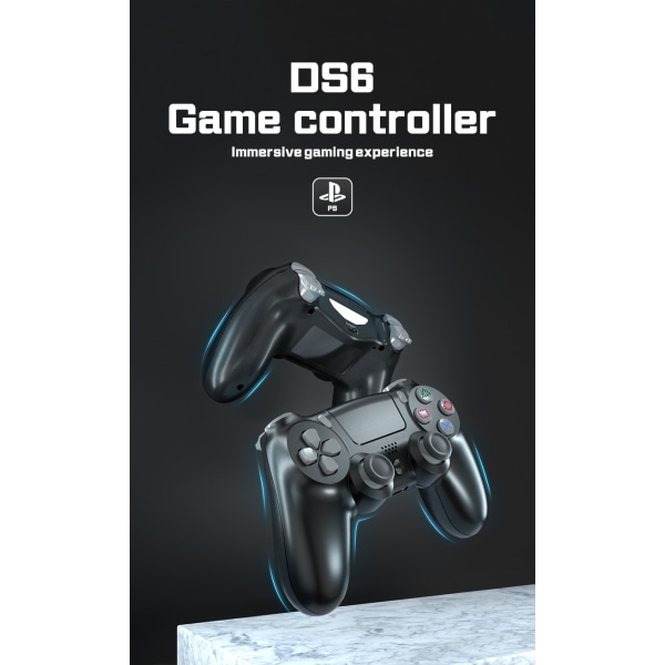 Trådlös Bluetooth 4.0 Vibrerande Gamepad med Ljus för PS4 Steel gray