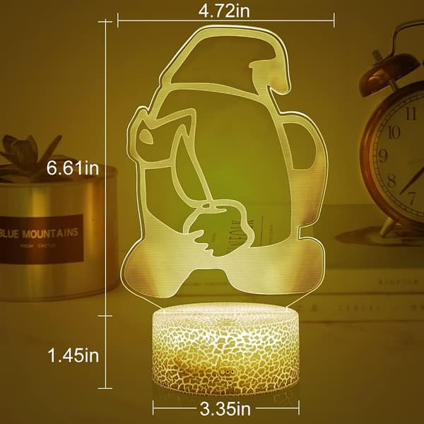 Natlampe til Børn, 3D LED Illusion Lampe med 16 Farveskift, USB-drevet Natlys