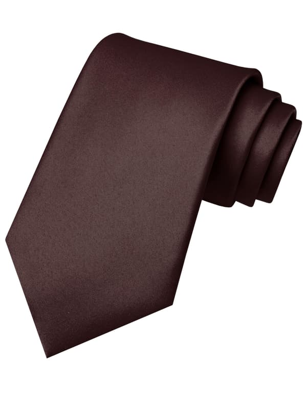 Enfärgad herrslips, 3,15\"×57\" Jacquardvävd satängpolyester formell slips, affärsbröllops examen halsduk för dagligt bruk & Brown