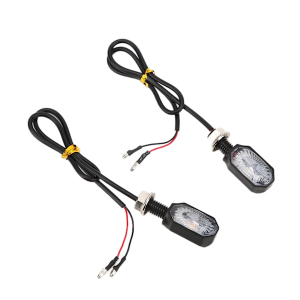 2 stk Universelle Motorsykkel Blinklys 12V Styrelys Mini Oval Lampe for ATV Scooter