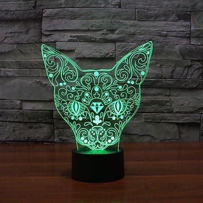 Ny Animal Totem Kat Katte Indretning 3D Natlampe Touch Switch