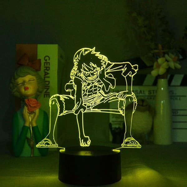 3D-yövalot älypuhelimelle Mono d Pöytävalaisin Luffy LED De