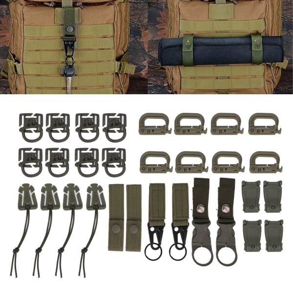 30 Pcs Molle Attachments D Buckle Backpack Buckle Nylon Ribbon Backpack Accessories for Picnics Camping Travel