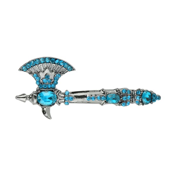 Brosche Rhinestone Økse Brosche Vintage Tomahawk Pin Julebrocher til Kvinder Piger Blå
