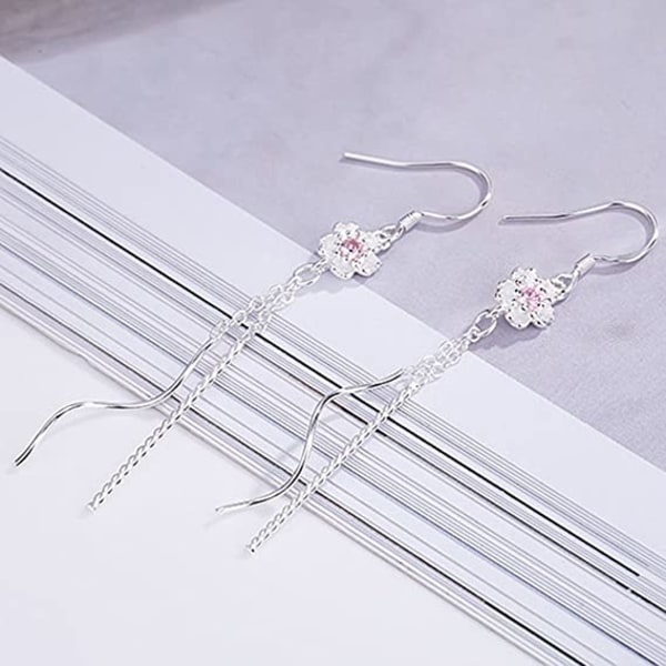 Sakura Lång Länk Tassels Halsband Drop Dangle Fisk