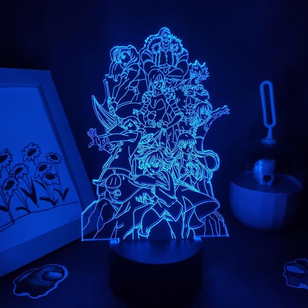 Anime Lampe Illusjonslys LED Nattlampe Lampe Escanor Seven