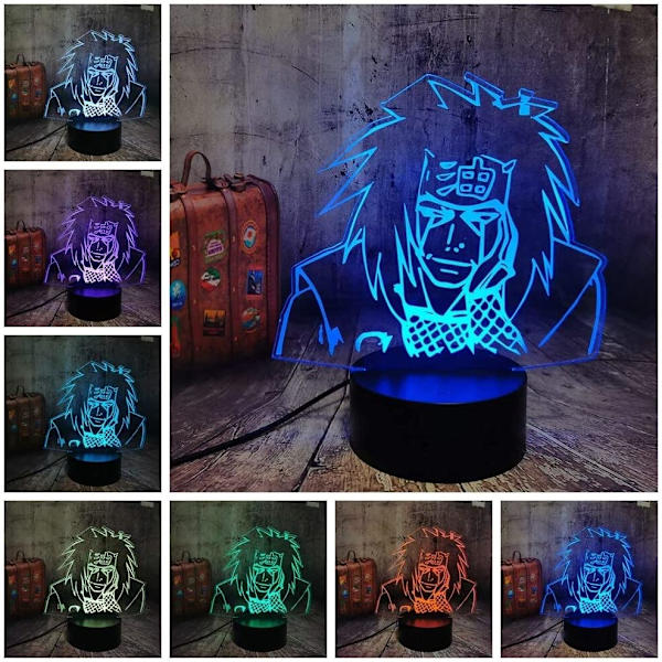 Naruto Kakashi Uchiha Sasuke 3D Illusjon Nattlys Lampe Sm