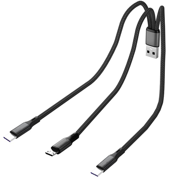 Monitoiminen USB C -jakokaapeli, USB A - kaksois-C-tyyppi + Micro USB