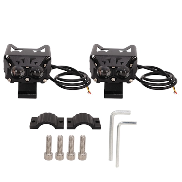 Motorsykkel LED-spotlight med dobbeltlinser, to farger, 12‑20V, universell for pickupbiler, biler, SUV-er, ATV-er