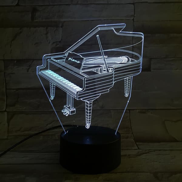 3D Optisk Illusjon Nattlys - 7 LED Fargeskiftende Lampe