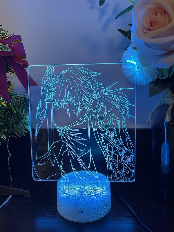 3D Illusjon Anime Lampe for Barn, Fargeskiftende Nattlamper