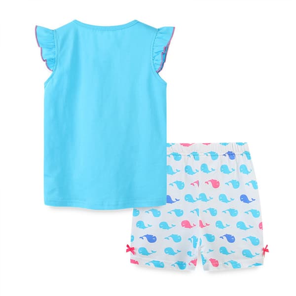 Sött Pyjamasset Kortärmad T-shirt Sommarset Sovkläder, S