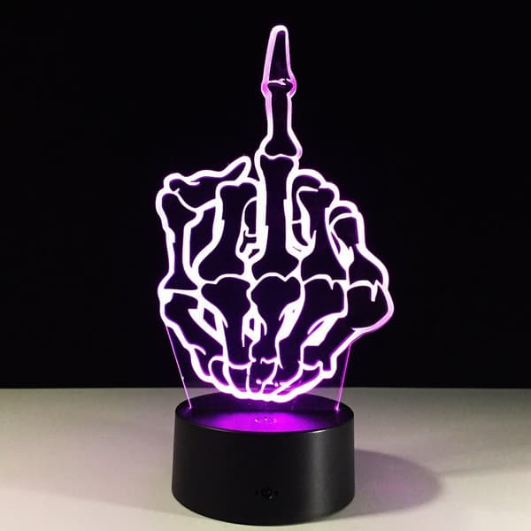 3D Illusjon Flerfarget USB Sovende Nattlys Skrivebordslampe