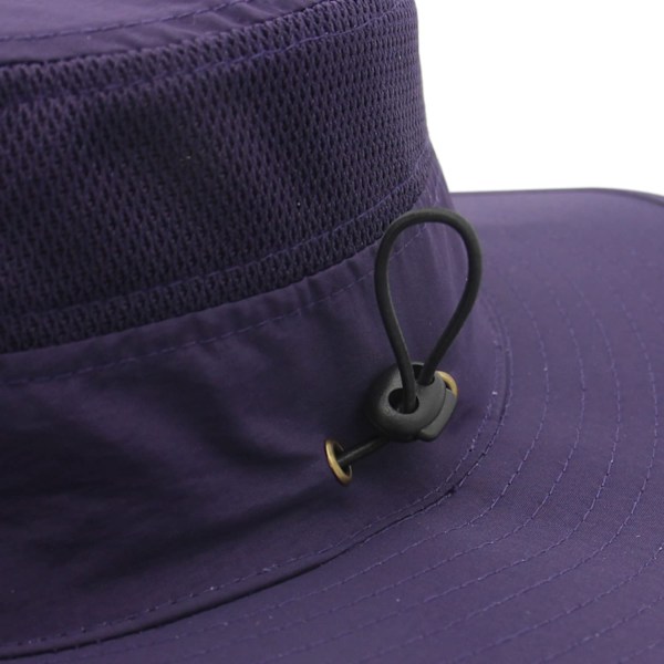 Hatt för män Solhatt UPF 50+ Bred Brätte Bucket Hat Vindtät Fiske Purple